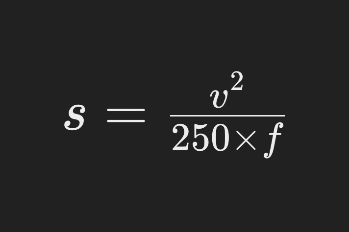 Exakt bromssträckans beräkningsformel